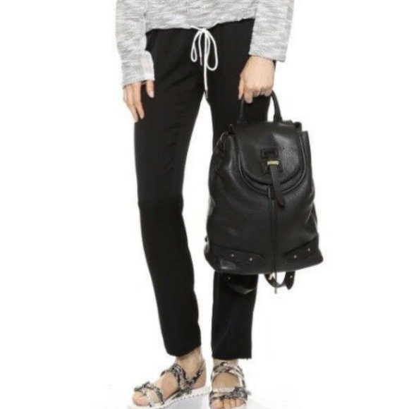 MELI MELO Nylon with leather trim Backpack Black MSRP $590 made in ITALY